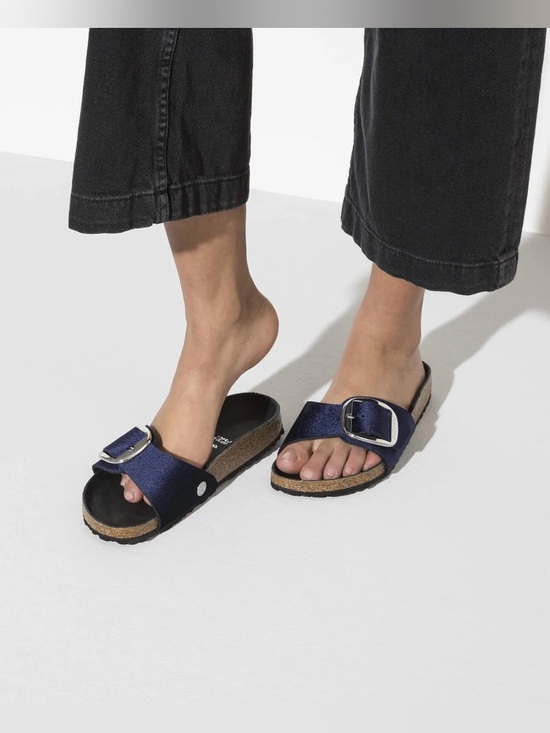 Birkenstock Shoes - Birkenstock Madrid Big Buckle Velvet Sandal EU 40 US 9 Dark Blue Casual Comfort